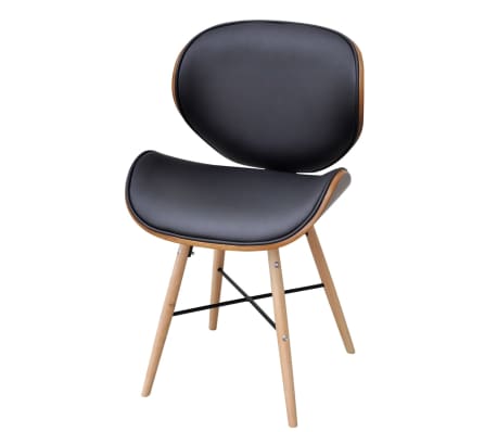 vidaXL 4 db hajl&iacute;tott fa &eacute;s műbőr &eacute;tkezősz&eacute;k