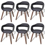 vidaXL Cadeiras de jantar c/ estrutura madeira 6 pcs couro artificial