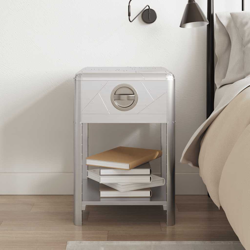 vidaXL Bijzettafel met 1 lade vintage luchtvaartlook