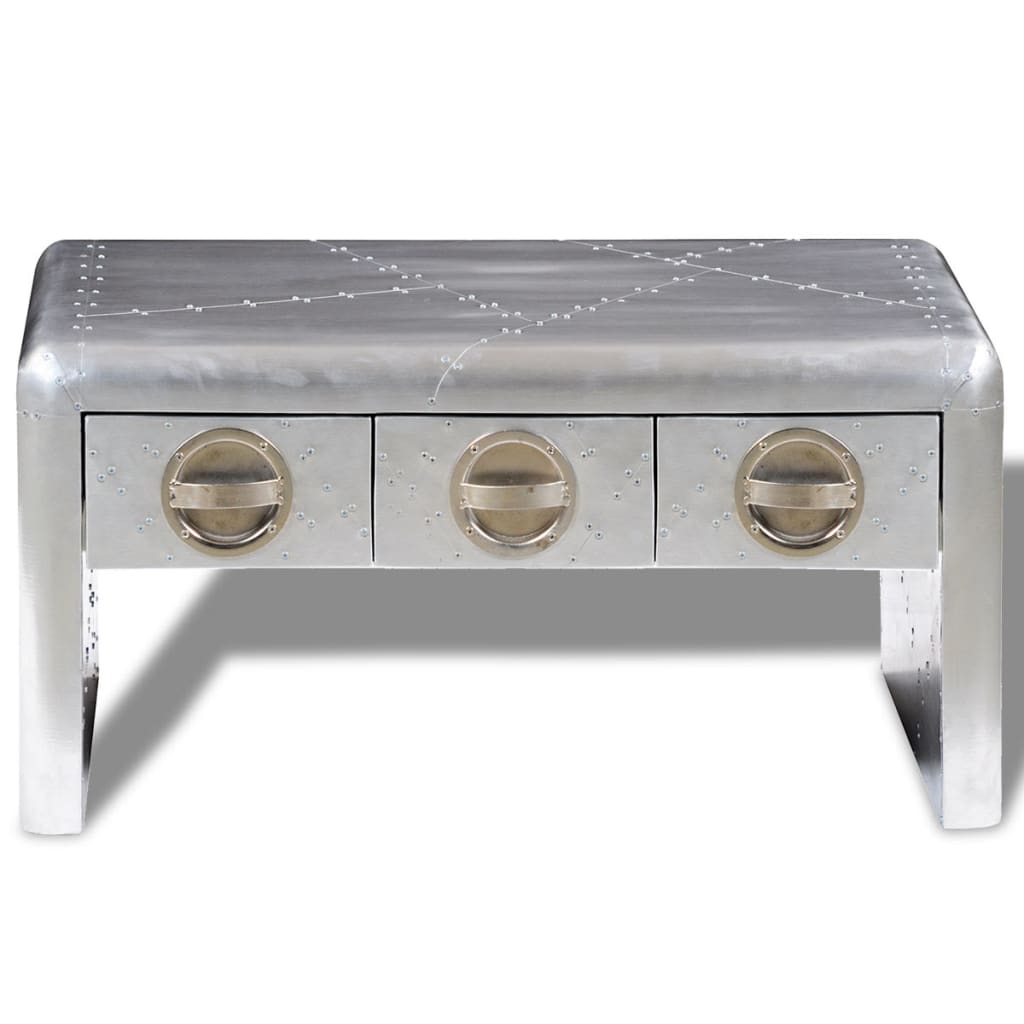 

vidaXL Salontafel met 3 lades vintage luchtvaartlook