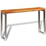 vidaXL Wandtafel met stalen poten massief sheesham hout
