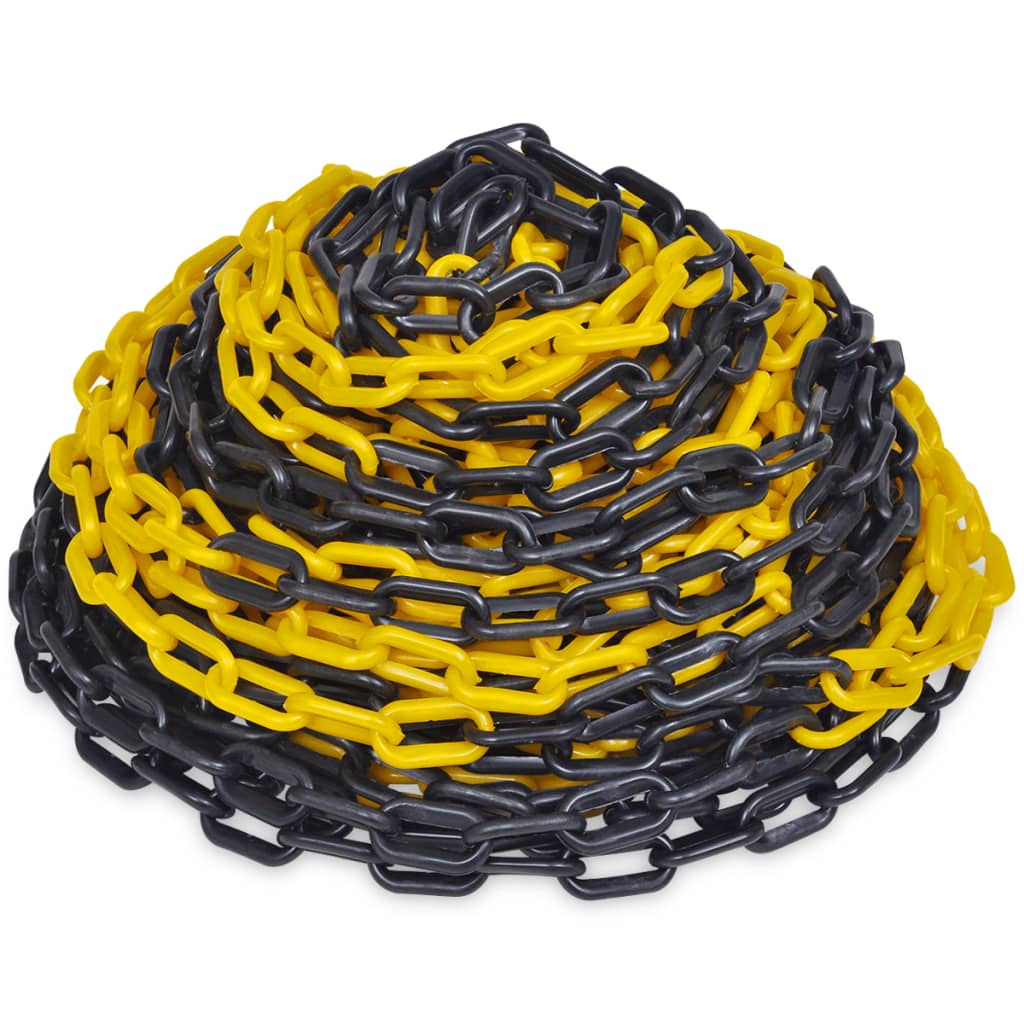 30 m műanyag jelző lánc fekete és sárga 