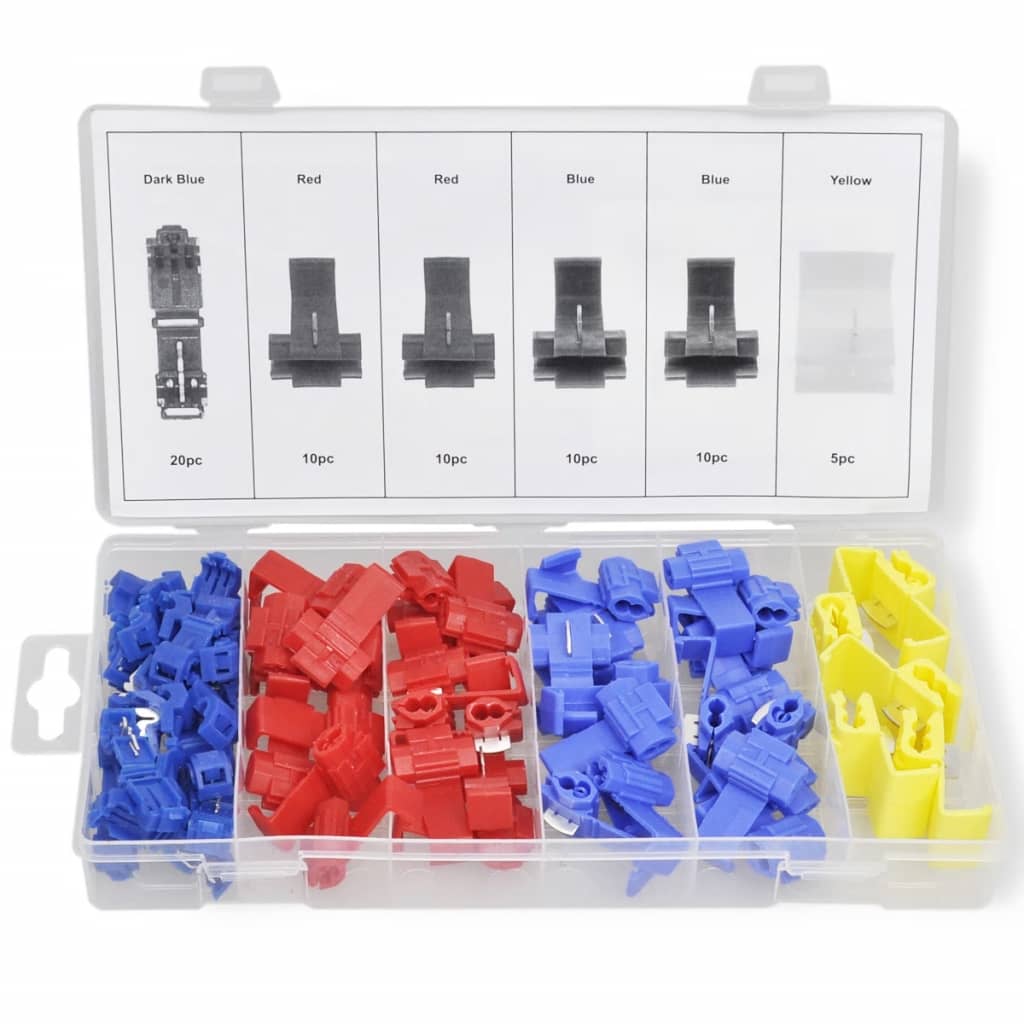 

vidaXL Set zelfstrippende connectors 65 st