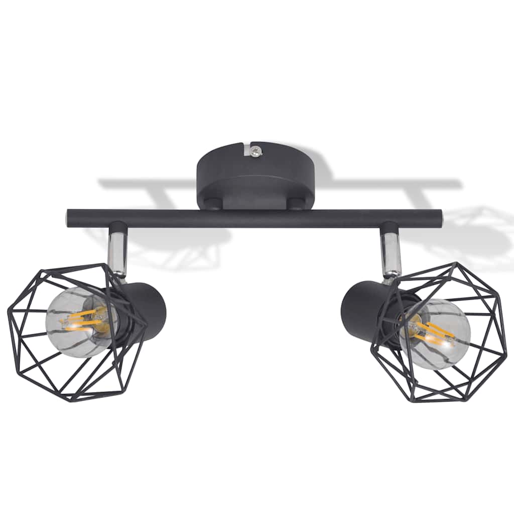 Thumbnail - vidaXL Deckenstrahler mit 2 LED-Glühlampen Industrie-Stil Drahtschirm