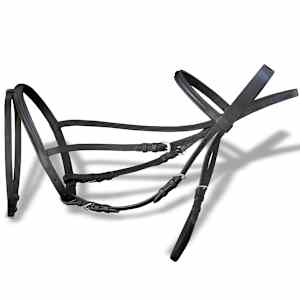 Bride Flash avec rênes et embout d'épi noir en cuir