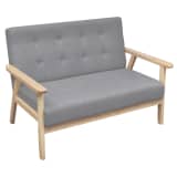 vidaXL 2-Seater Sofa Fabric Light Grey