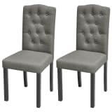 vidaXL Dining Chairs 2 pcs Fabric Dark Grey