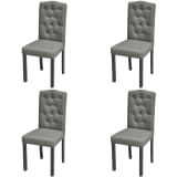 vidaXL Dining Chairs 4 pcs Fabric Dark Grey