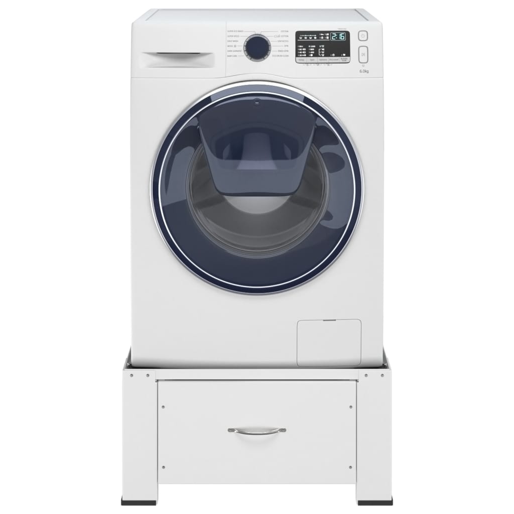 vidaXL Soporte pedestal para lavadora con estante extraíble blanco