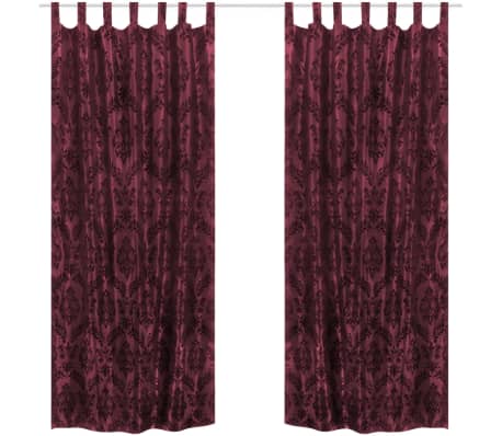 2 Gordijnen tafzijde barok 140 x 245 cm bordeauxrood online kopen ... 2 Gordijnen tafzijde barok 140 x 245 cm bordeauxrood online kopen ...