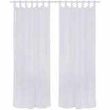 Cortinas compridas c/ presilhas aspeto linho 2 pcs 135 x 245 cm branco