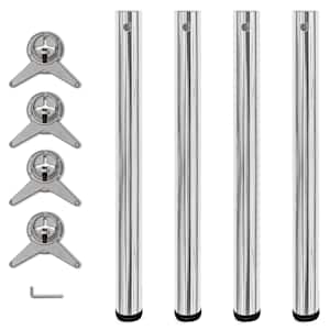 4 stolové nohy s nastavitelnou výškou chromované, 710 mm - obrázek 1