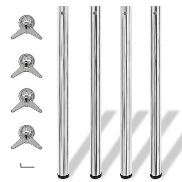 vidaXL Reguleeritava k&otilde;rgusega lauajalad 4 tk, kroom, 870 mm