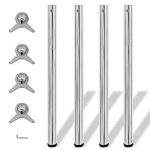 4 výškově nastavitelné stolové nohy chrom 870 mm - obrázek 1
