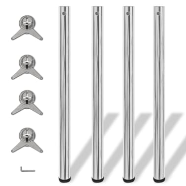 Pernas de mesa ajustáveis ​​em altura, 4 pcs, 870 mm, cromado[1/4]