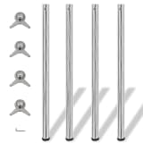 Set 4 gambe cromate per tavolo regolabili in altezza 1100 mm