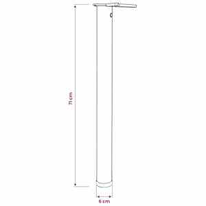 4 stolové nohy s nastavitelnou výškou, broušený nikl, 710 mm - obrázek 5