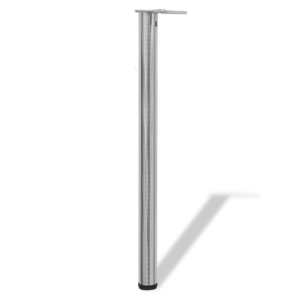 

vidaXL 242137 4 Height Adjustable Table Legs Brushed Nickel 870 mm