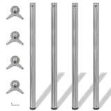 4x höhenverstellbares Tischbein Tischbeine Nickel gebürstet 1100 mm