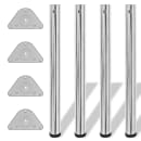 4 pernas de mesa, altura ajustável, cromo 710 mm