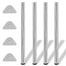 4 pernas de mesa, altura ajustável, cromo 870 mm