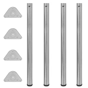 4 stolové nohy s nastavitelnou výškou, broušený nikl, 870 mm - obrázek 1