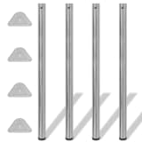 4x höhenverstellbares Tischbein Tischbeine gebürstetes Nickel 1100 mm