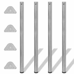 4 Nastavljive Noge za Mizo Brušeni Nikelj 1100 mm