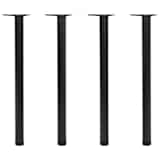 Set 4 gambe nere tavolo regolabili con staffe triangolari 870 mm