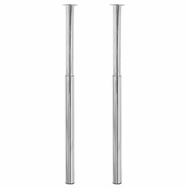 2 Pernas de mesa telescópicas, cromado 710 mm-1100 mm[1/5]