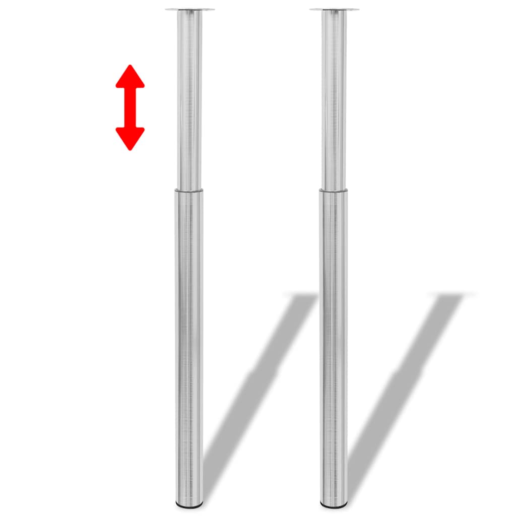 vidaXL Teleskopické stolové nohy, brúsený nikel, 710 mm-1100 mm 2 ks