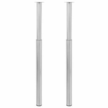2 Pernas de mesa telescópicas niquel escovado, 710 mm-1100 mm[2/5]