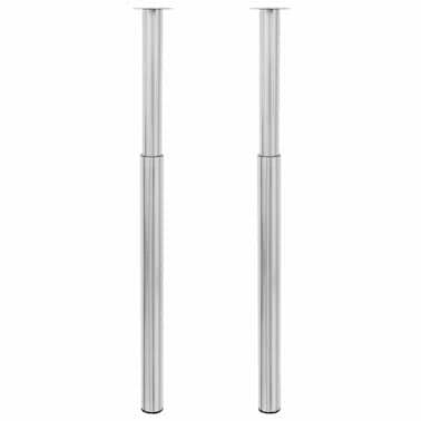 2 Pernas de mesa telescópicas niquel escovado, 710 mm-1100 mm[1/5]
