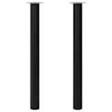 2 Pernas de mesa telescópicas, preto 710 mm-1100 mm