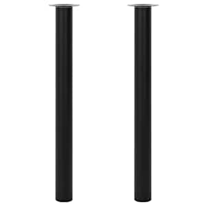 2 Teleskopski Nogi za Mizo Črne Barve 710 mm - 1100 mm