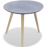 vidaXL Side Table Round Gray Concrete Look