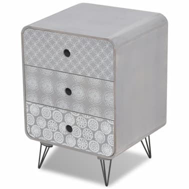 Vidaxl Side Cabinet With 3 Drawers Grey Vidaxl Com Au