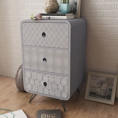 Vidaxl Side Cabinet With 3 Drawers Grey Vidaxl Com Au