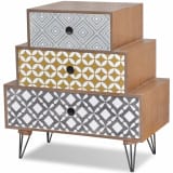 Bedside Cabinet with 3 Drawers Brown