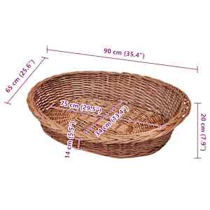 Proutěný koš / pelech pro psa přírodní 90 cm - obrázek 6