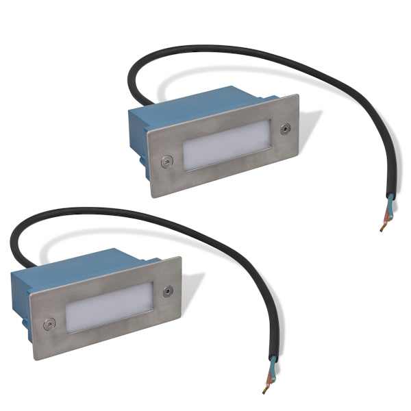 S&uuml;vistatud LED-trepivalgustid 2 tk, 44 x 111 x 56 mm