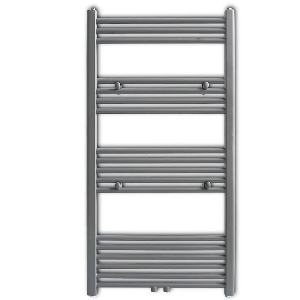vidaXL Szürke fürdőszobai egyenes törölközőtartó központi fűtéssel 600x1160mm