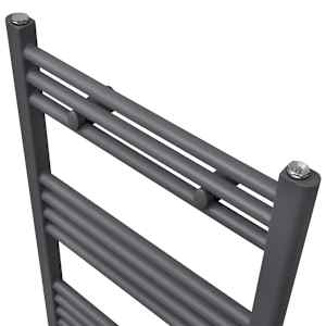 Šedý žebříkový radiátor na ručníky rovný ústřední topení 600 x 1160 mm - obrázek 3