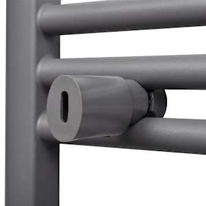 Šedý žebříkový radiátor na ručníky rovný ústřední topení 600 x 1160 mm - obrázek 6