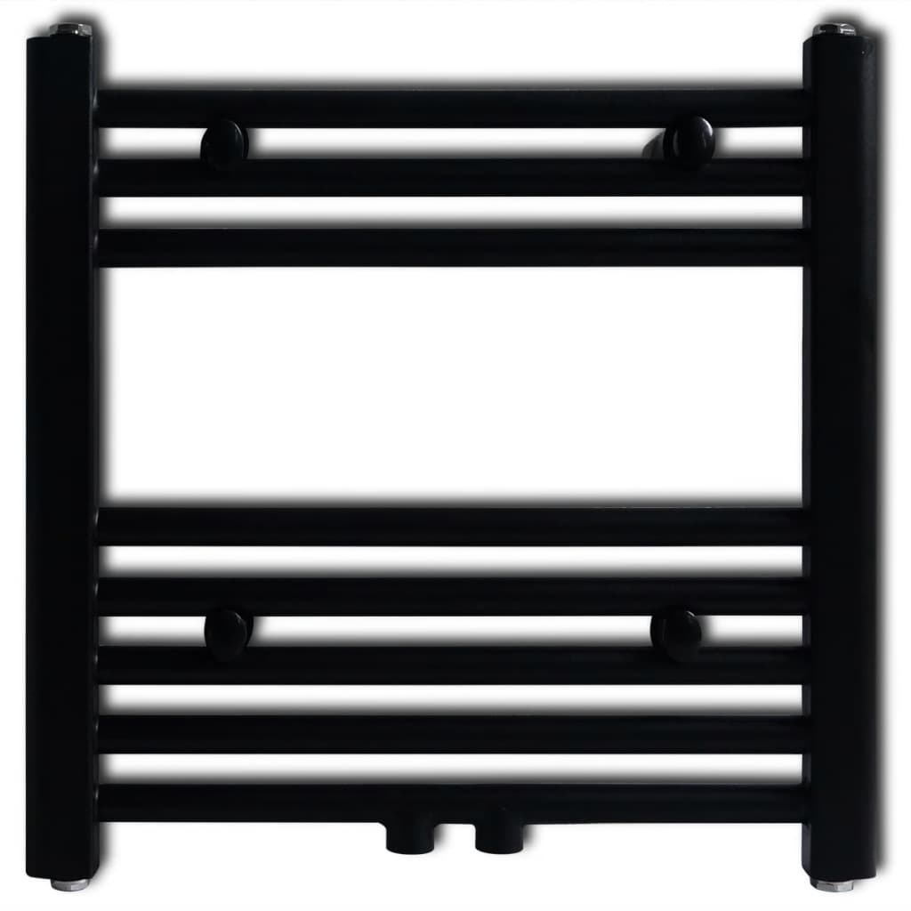 Radiator port-prosop încălzire centrală baie, drept, 480×480 mm, negru