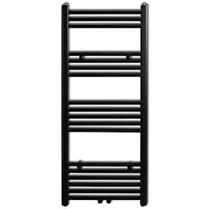 Černý žebříkový radiátor na ručníky rovný ústřední topení 500x1160 mm - obrázek 2