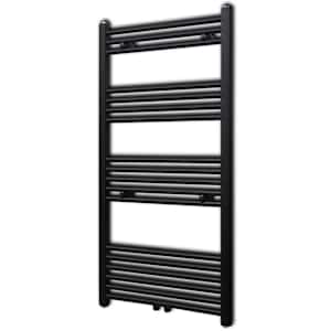 Černý žebříkový radiátor na ručníky rovný ústřední topení 600x1160 mm