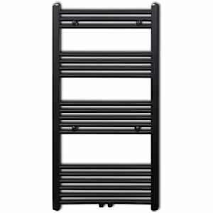 Černý žebříkový radiátor na ručníky rovný ústřední topení 600x1160 mm - obrázek 2
