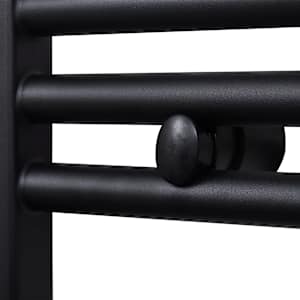 Černý žebříkový radiátor na ručníky rovný ústřední topení 600x1160 mm - obrázek 5