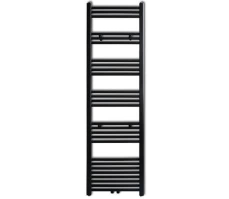 Black Bathroom Central Heating Towel Rail Radiator Straight 500x1732mm